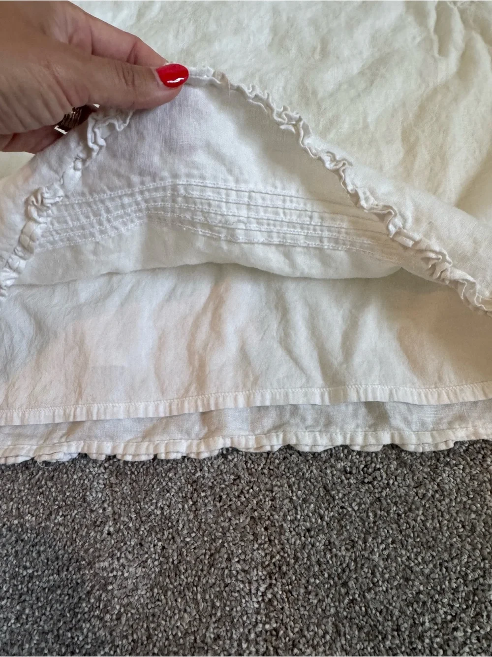GAP Cream Linen Skirt with Button Detail